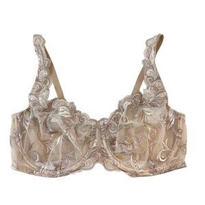 Soma Nude Lace Lightly Lined Sheer Underwire Bra - Size 34D